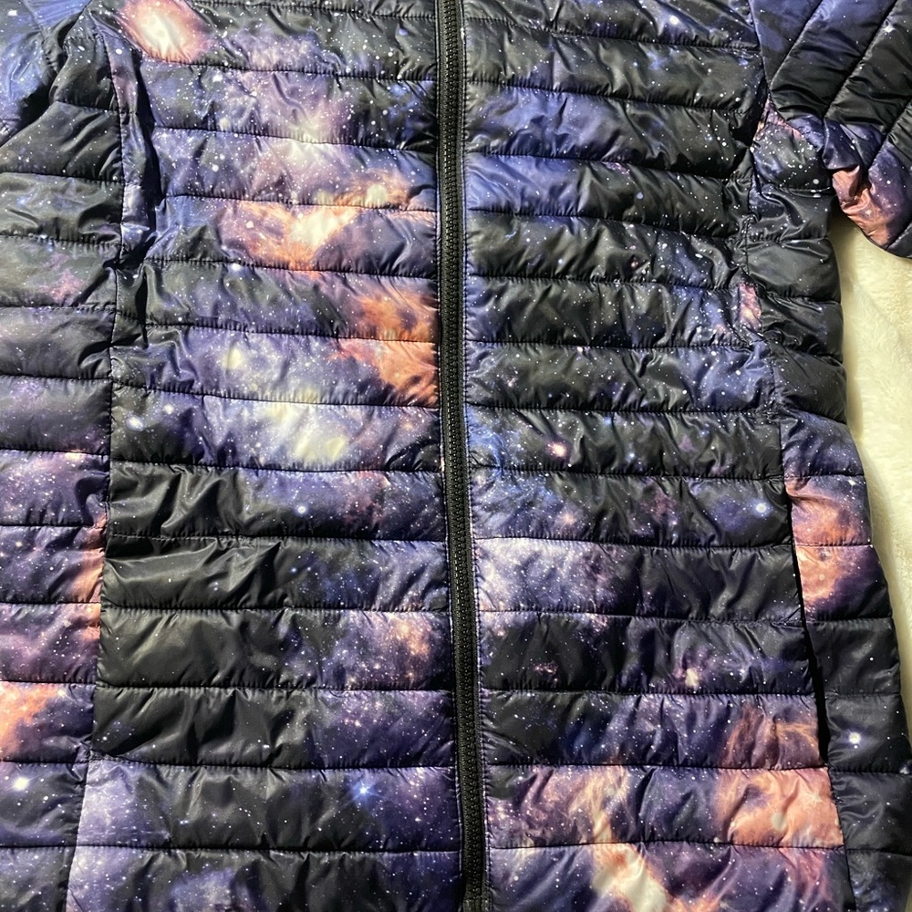 Lands' End Starry Night Puffer Jacket 14/16 - Picture 3 of 5